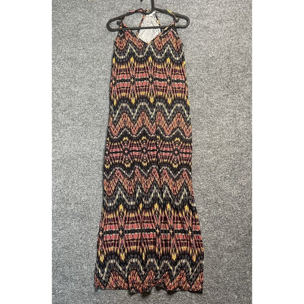 Ella Moss Multicolored Tribal Flowy Boho Long Maxi Dress Sz XS Made in USA